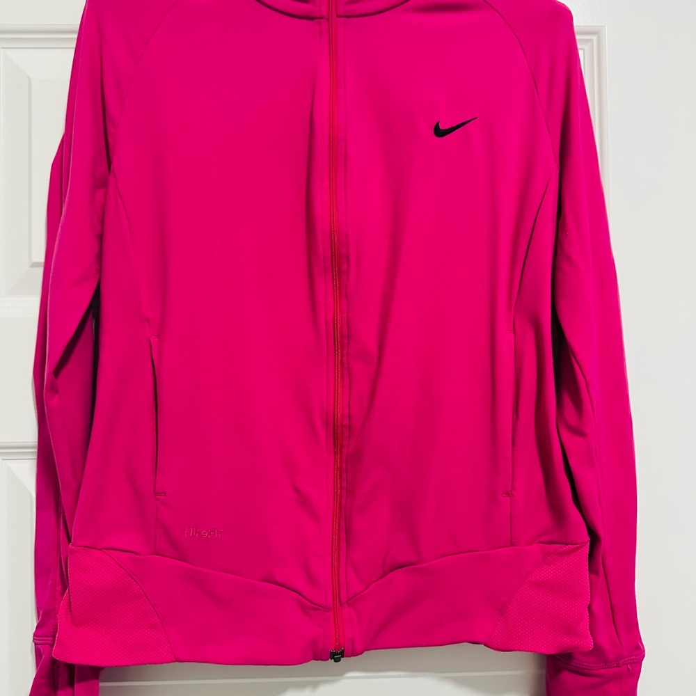 Nike Pink Athletic Zip-Up Jacket Lightweight Polyester